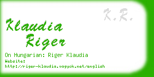 klaudia riger business card